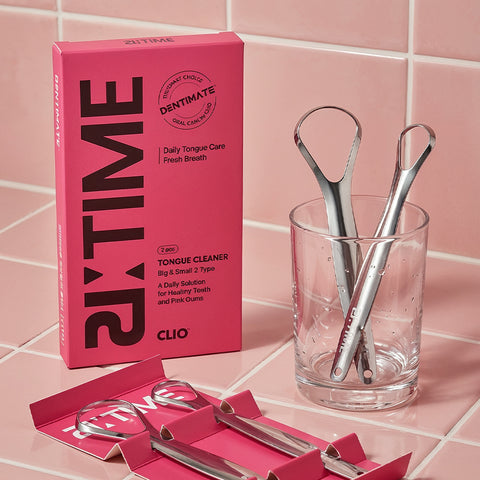 Clio Dentimate Retime All-Stainless 420 Tongue Cleaner Spoon Type 2pc Set