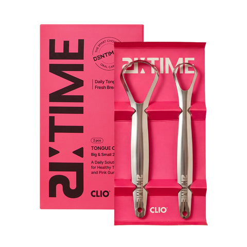 Clio Dentimate Retime All-Stainless 420 Tongue Cleaner Spoon Type 2pc Set