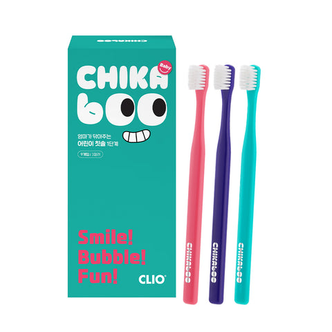 Clio Chikabu Kids Toothpaste & Toothbrush Set (Strawberry) - 3x100g Toothpaste + 9 Infant Ultra-Fine Bristle Toothbrushes