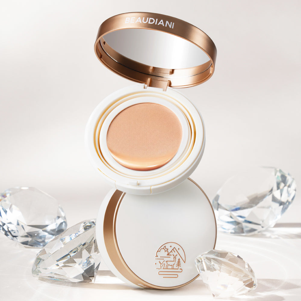 Beaudiani Hydrating Glow Cover Cushion Foundation Set SPF50+ (Main + Refill)