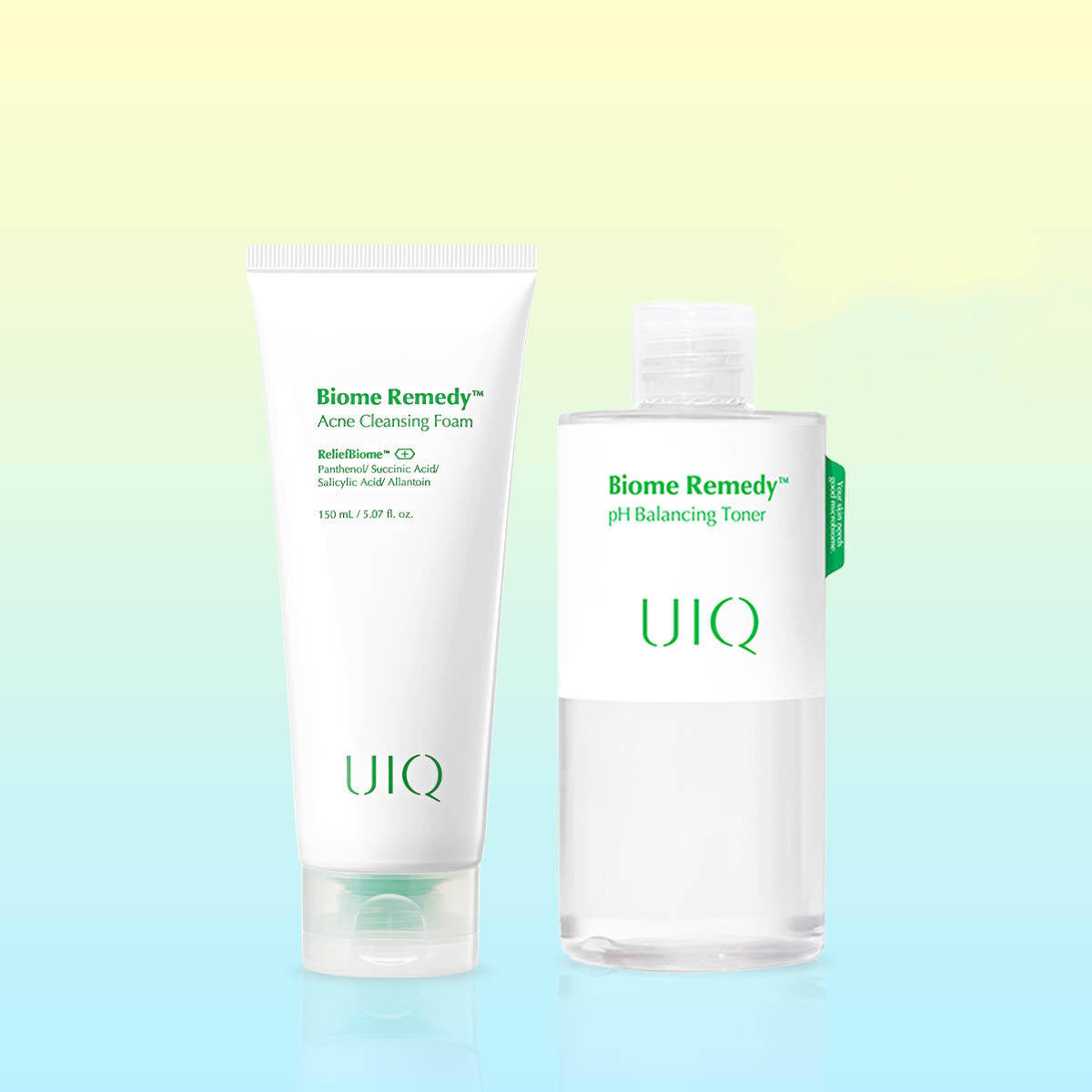 UIQ Biome Remedy Acne Soothing 2-Piece Set (Balancing Toner 300ml & Acne Cleansing Foam 150ml)