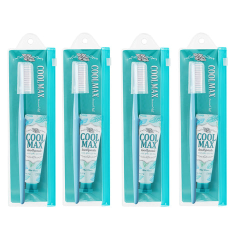 Clio Portable Toothbrush & Toothpaste Travel Set (4 Pack)