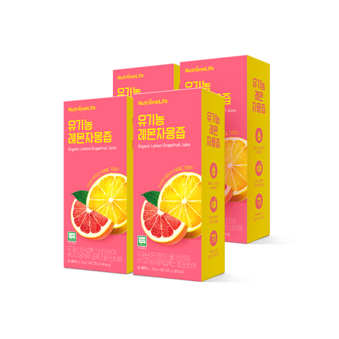 Nutrione Organic Lemon & Grapefruit Juice 4-Box (56 Sticks 20ml)