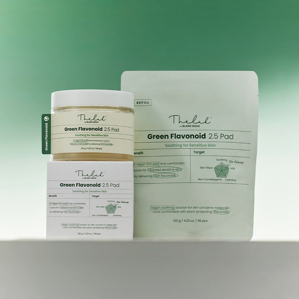 THE LAB by blanc doux Green Pla Soothing Toner Pads 90 Sheets + Refill 90 Sheets