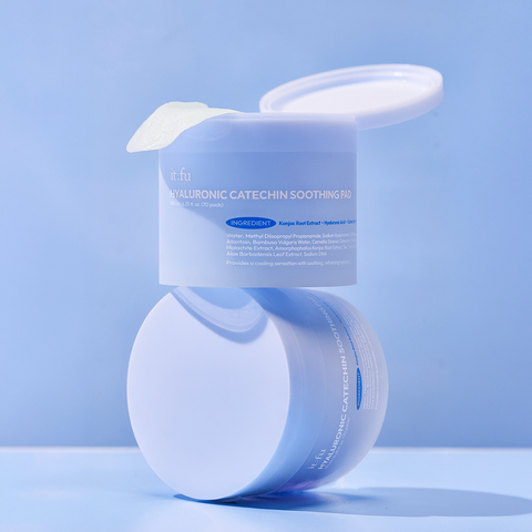 Itfu Hyaluronic Acid & Green Tea Catechin Soothing Pads (Cooling De-puff) 70 sheets x 3