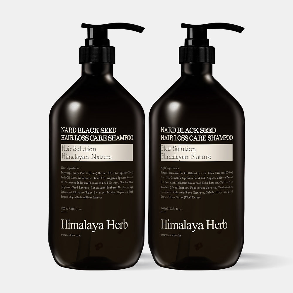 Nard Blackseed Hair Loss Shampoo 1000ml (2 Pack) Black Bean, Black Sesame, Caffeine