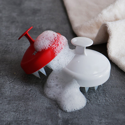 Grafen Medical Silicone Scalp Massage Shampoo Brush Edge Finger - Red