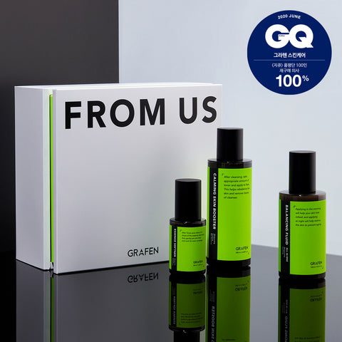 Grafen FROM US Calming Green Skincare Gift Set (Lotion 150ml + Skin 180ml + Serum 50ml)