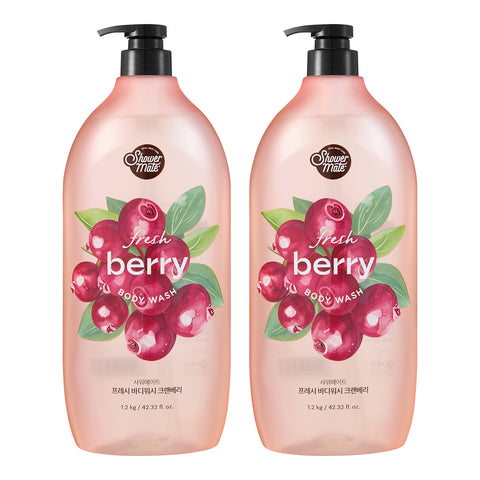 Shower Mate Fresh Body Wash 1.2kg x2 + Peony Aroma Soap 100g Set