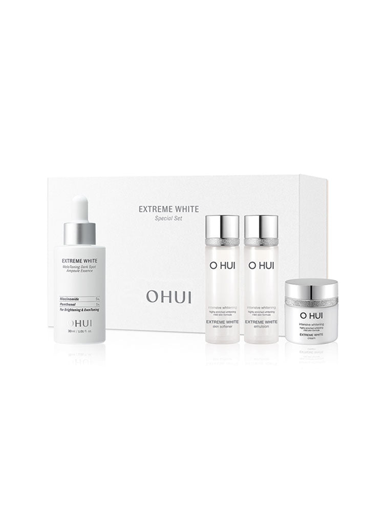 OHUI Extreme White Melatoning Dark Spot Ampoule Essence - 30 mL (4-Piece Gift Set)