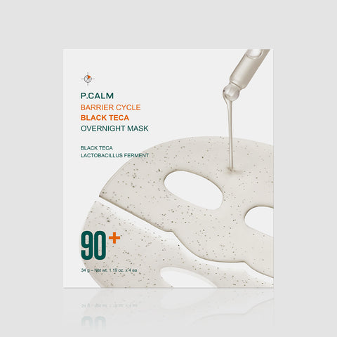 Pcalm Barrier Cycle Black Teca Overnight Mask 1 Box (4 Sheets)