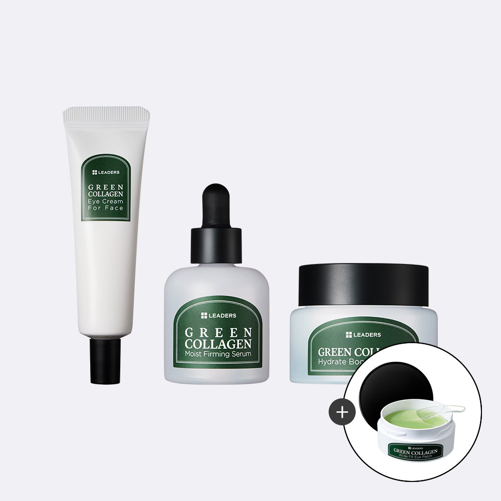 Leaders Green Collagen 3-Piece Set C (Serum + Cream + Eye Cream)