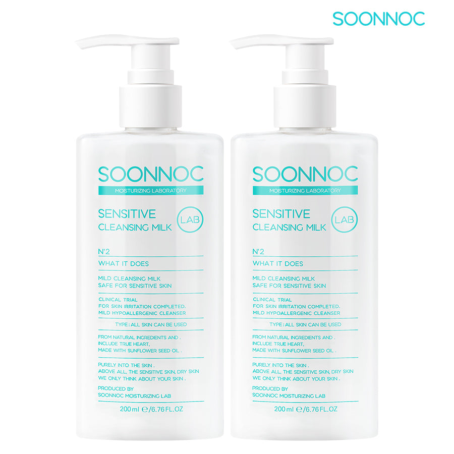 Soonnoc Sensitive Cleansing Milk 2-Piece Set