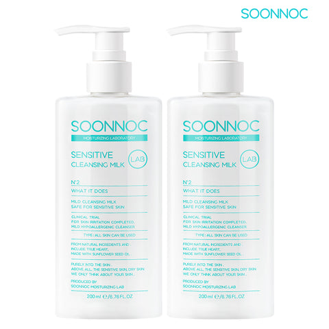 Soonnoc Sensitive Cleansing Milk 2-Piece Set