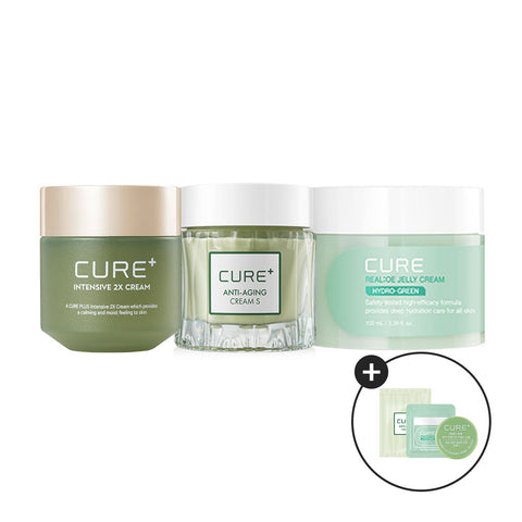 Kim Jeong Moon Aloe 3-Piece Cream Set - 2x Cream 50g + S Cream 50ml + Jelly Cream 100ml (Includes 3 Cream Samples)