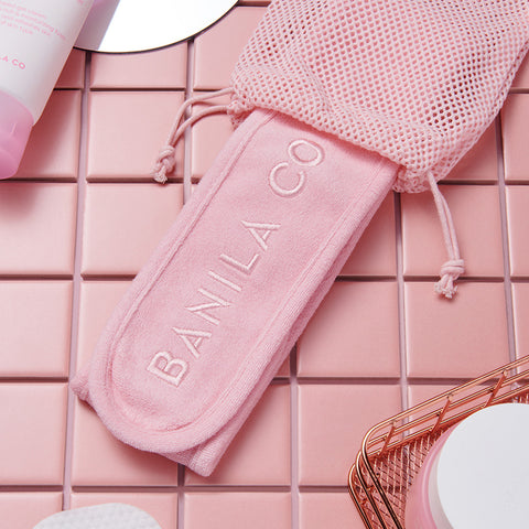 Banila Co Pink Cleansing Headband & Pouch 2-Piece Set