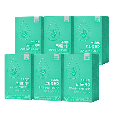 Koreaeundan Inner Beauty Triple Care Aloe Collagen Hyaluronic Acid 20g x 15 sachets (Pack of 6)