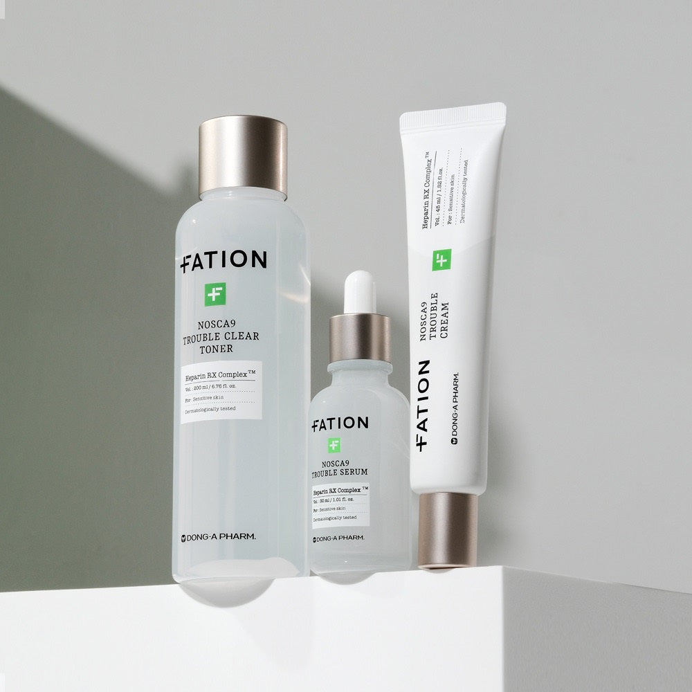 FATION Nosca9 Trouble Toner + Serum + Cream 3-Piece Set