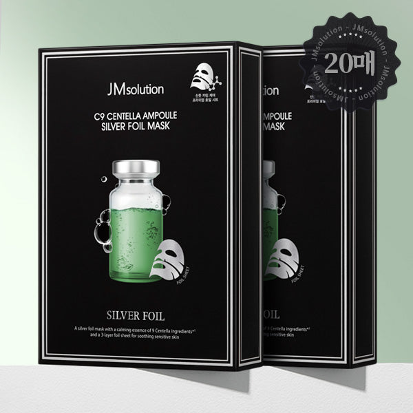 JM Solution C9 Centella Ampoule Silver Foil Mask 35ml 10P (2 pack)