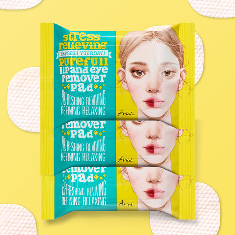 Ariul Stress Relieving Pureful Lip & Eye Remover Pads, 30 pads x 3