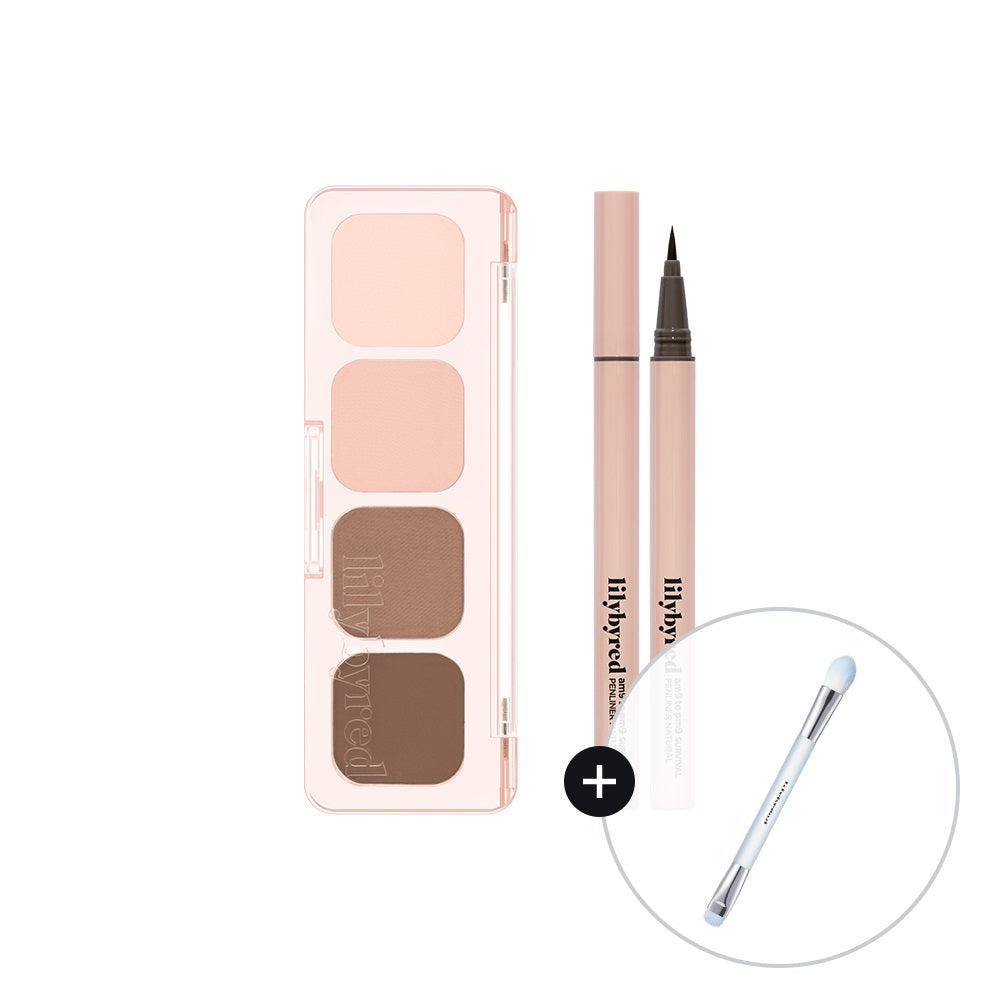 lilybyred Mood It Palette + Pen Liner Natural 2-Piece Set