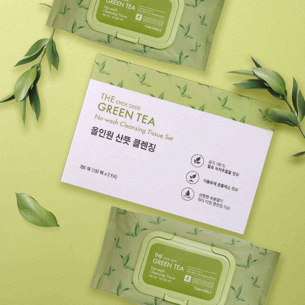 TONYMOLY The Chok Chok Green Tea No-Wash Cleansing Tissues (200 sheets)