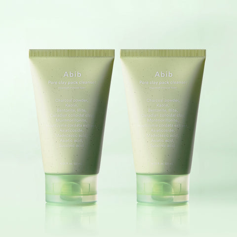Abib Pore Clay Pack Cleanser - Houttuynia Charcoal Pack-to-Foam, 120ml (2 Pack)