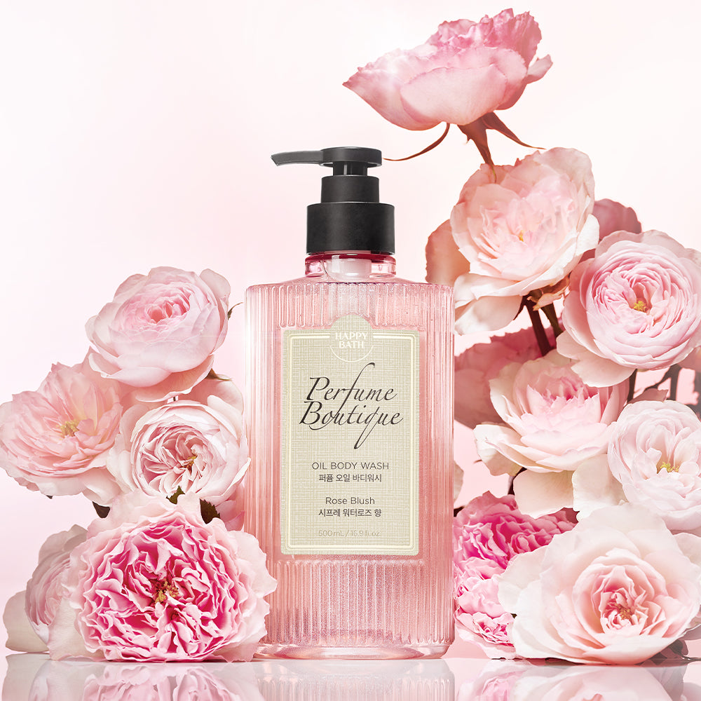 Happy Bath Perfume Boutique Oil Body Wash Rose Blush 500ml