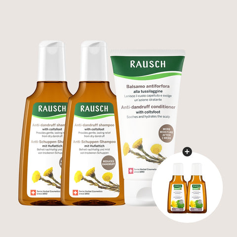 RAUSCH Coltsfoot Dandruff Care Shampoo 200ml Duo & Conditioner 150ml Set (3-piece)