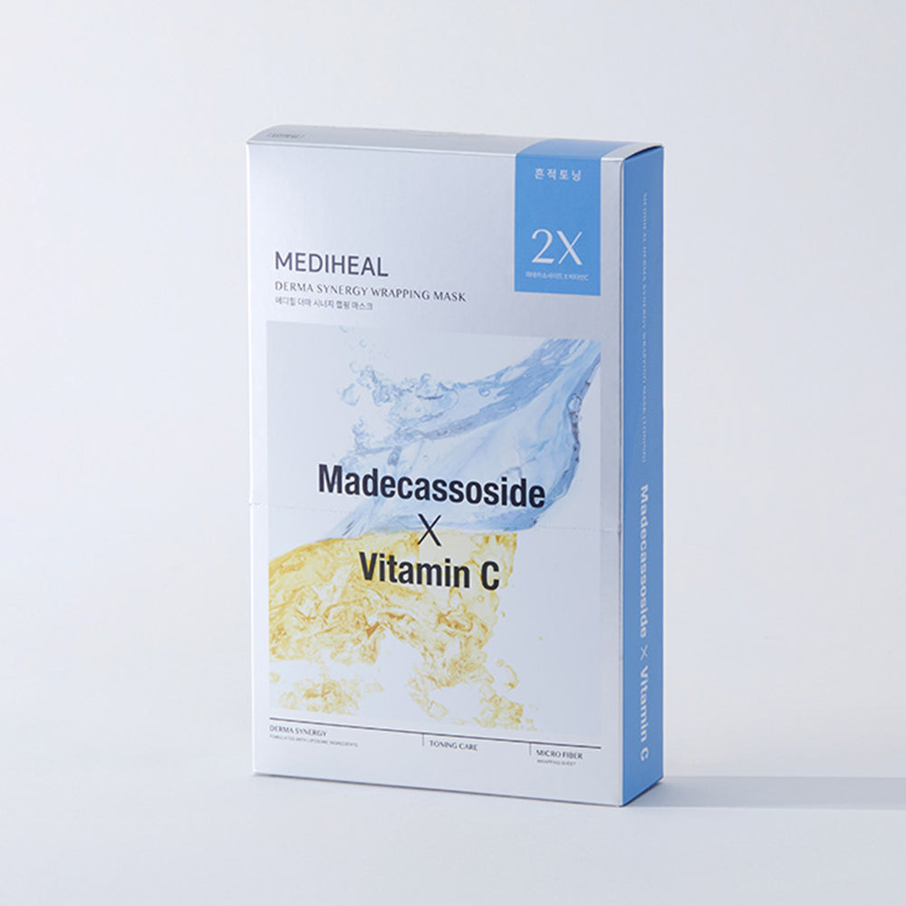 Mediheal Derma Synergy Wrapping Mask Spot Toning (Madecassoside + Vitamin C) - 10 Sheets (25ml each)