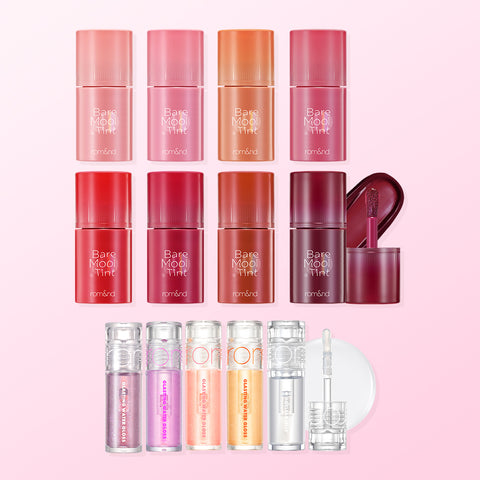 rom&nd Bear Mul Tint 4.5g + Mini Glasting Water Gloss 2.2g - 2-Piece Lip Tint & Gloss Set