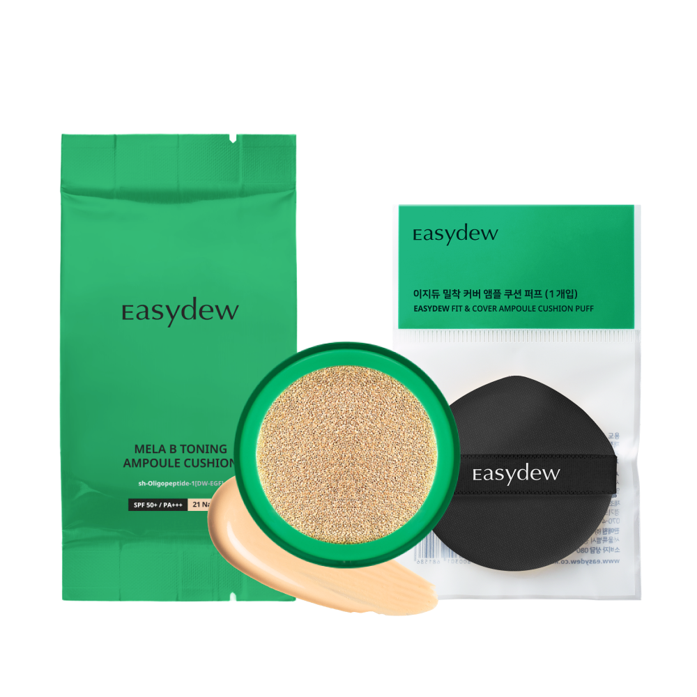 Easydew Mela B Toning Ampoule Cushion Refill & Puff Set 21 Natural (Refill 13g + Puff)