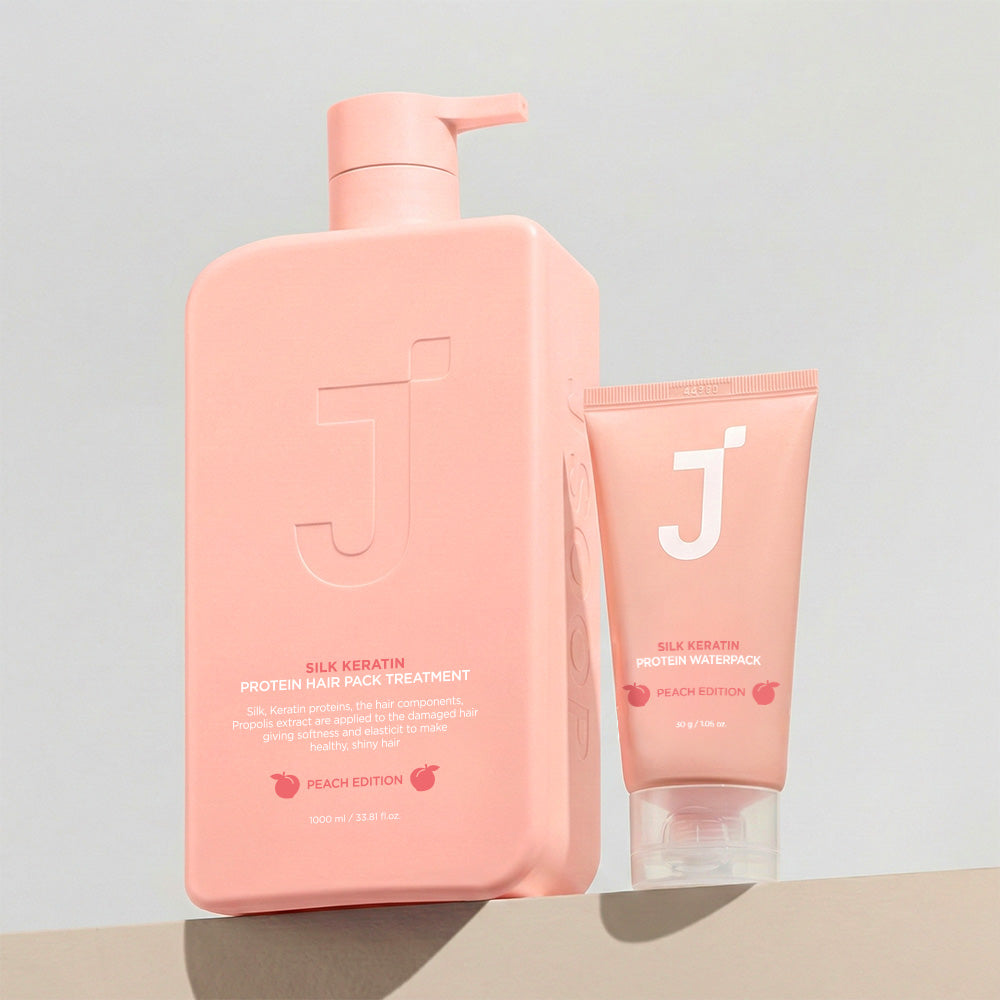Jsoop Silk Keratin Hair Pack Treatment Peach Edition 1000ml (Peach Scent)