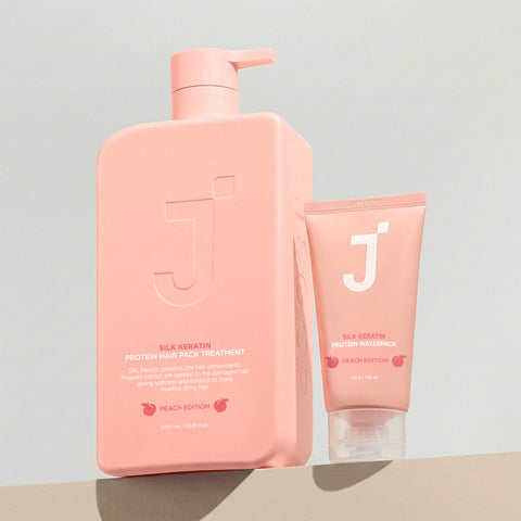 Jsoop Silk Keratin Hair Pack Treatment Peach Edition 1000ml (Peach Scent)