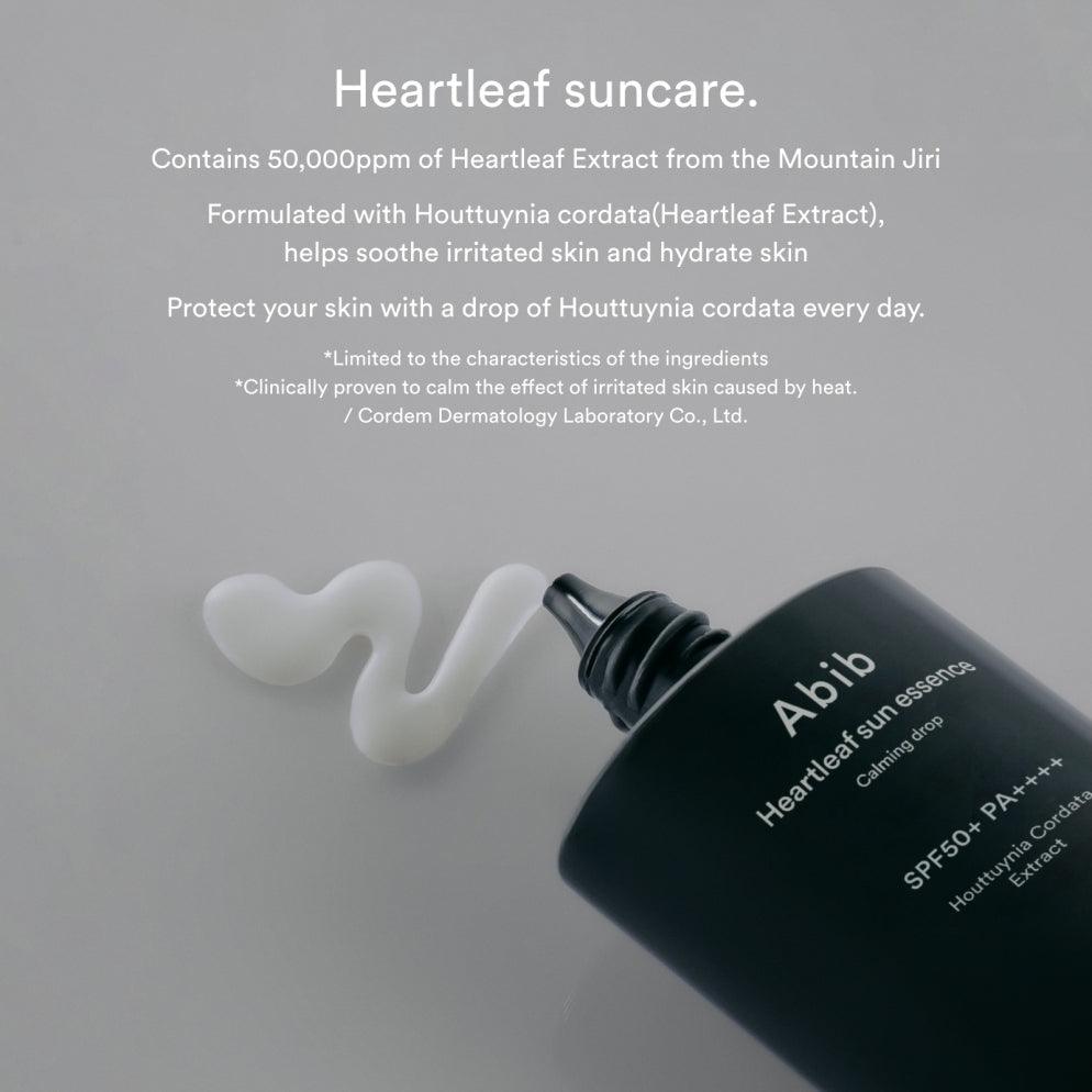 Soonsu Beauty Heartleaf Sun Essence Calming Drop SPF50+ packaging design