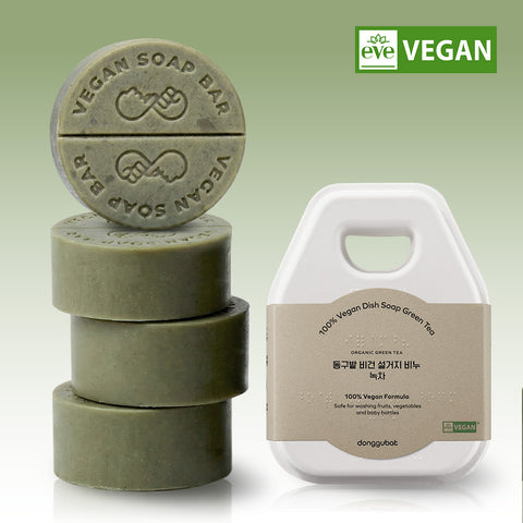 Donggubat Vegan Dishwashing Deodorizing Soap Green Tea 100g (4 Pack)