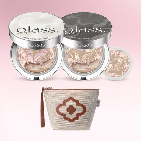 AGE20'S Glass Skin Essence Pact 12.5g (Main + Refill + 5 Puffs)
