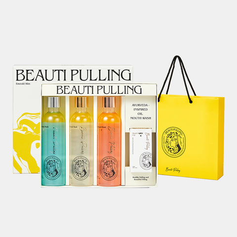 DongKook Dentrix Beautifying Oil Mouthwash Gift Set (280ml x3 Mixed + Gargle Cup + Shopping Bag)