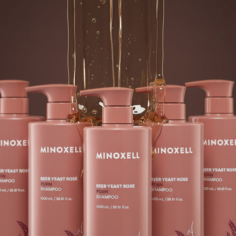 Minoxell Beer Yeast Rose PDRN Anti-Hair Loss Shampoo 1000ml (3 Pack)