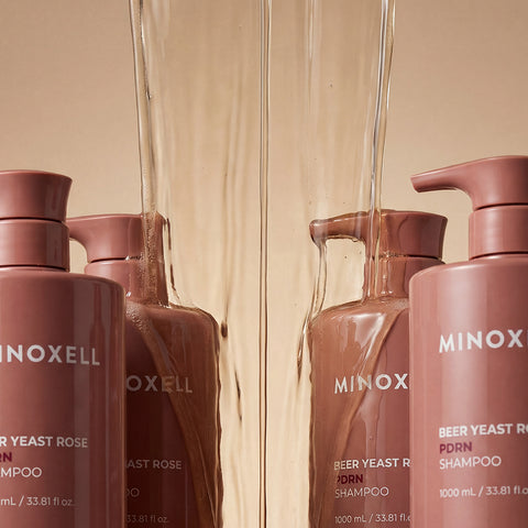 Minoxell Beer Yeast Rose PDRN Anti-Hair Loss Shampoo 1000ml (3 Pack)