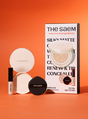 The Saem Cover Perfection Concealer Cushion Renew + Tip Concealer Set