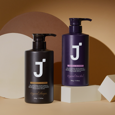 Jsoop Silk Keratin Shampoo + Treatment Gift Set (Damaged Hair Care) - 500ml + 500ml