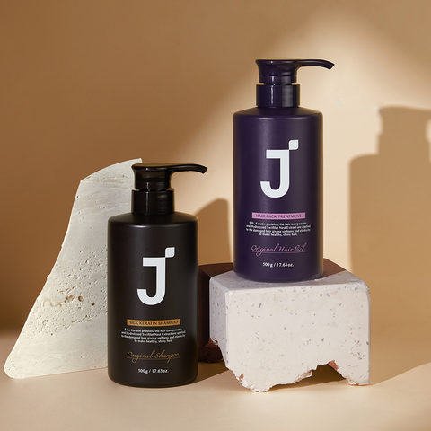 Jsoop Silk Keratin Shampoo + Treatment Gift Set (Damaged Hair Care) - 500ml + 500ml