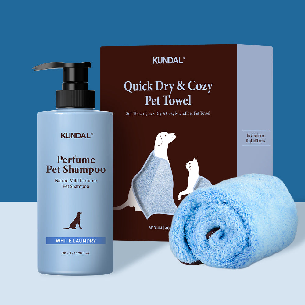 Kundal Nature Pet Shampoo 500ml + Kundal Quick-Dry Microfiber Pet Towel