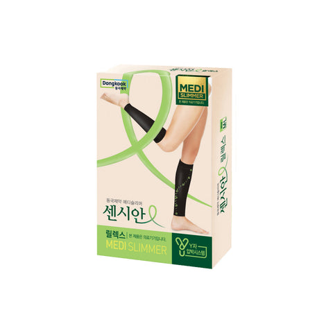 DongKook Censian Relax Medi-Slimmer Calf Compression Stockings (2 Pack) Black S