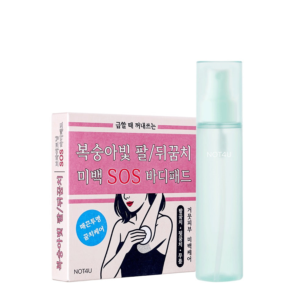 NOT4U Brightening SOS Body Pad & Soft Body Mist (10 Pads + 115ml)