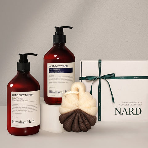 Nard Body Gift Set 3-Piece Lavender Musk (Body Wash 500ml + Body Lotion 500ml + Shower Ball)