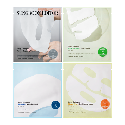 Sungboon Editor Low-Molecular Deep Collagen Hyalu Cica Niacin Power-Boosting Mask Pack 4-Variant Mix