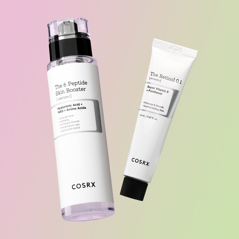 COSRX Retinol 0.1 Booster Set (Retinol 0.1 Cream 20ml + 6 Peptide Serum 150ml)
