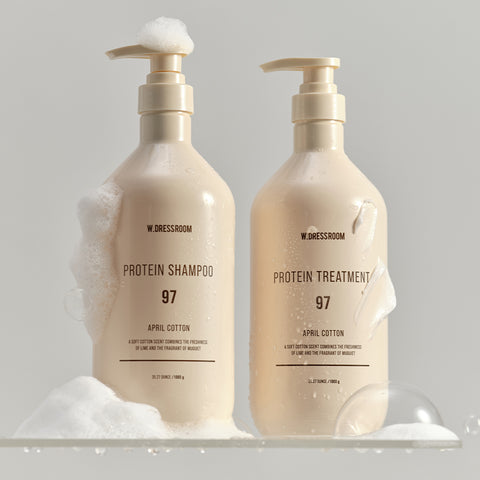 W.Dressroom Protein Anti-Hair Loss Shampoo & Treatment No.97 April Cotton 1000g (2 Pack)